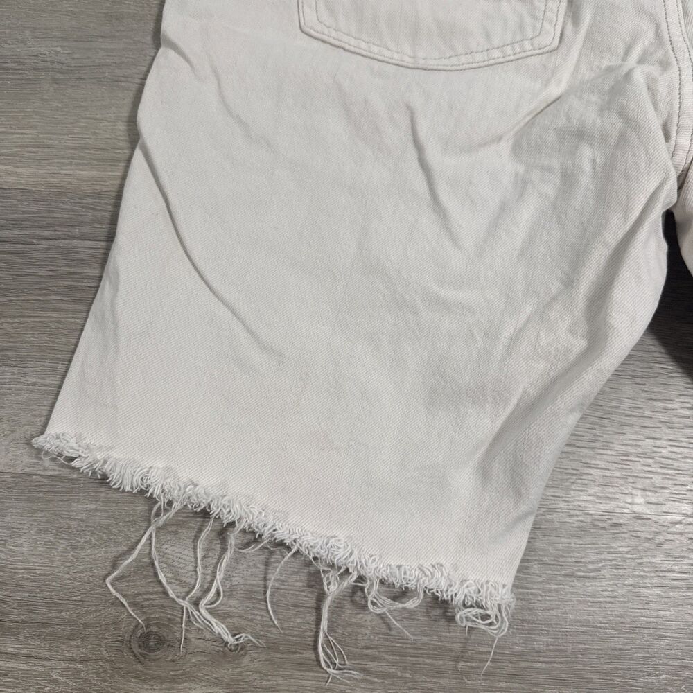Old Navy Denim Shorts Men’s 36 White Premium Slim Cut Off Raw Hem Cotton - Picture 9 of 14